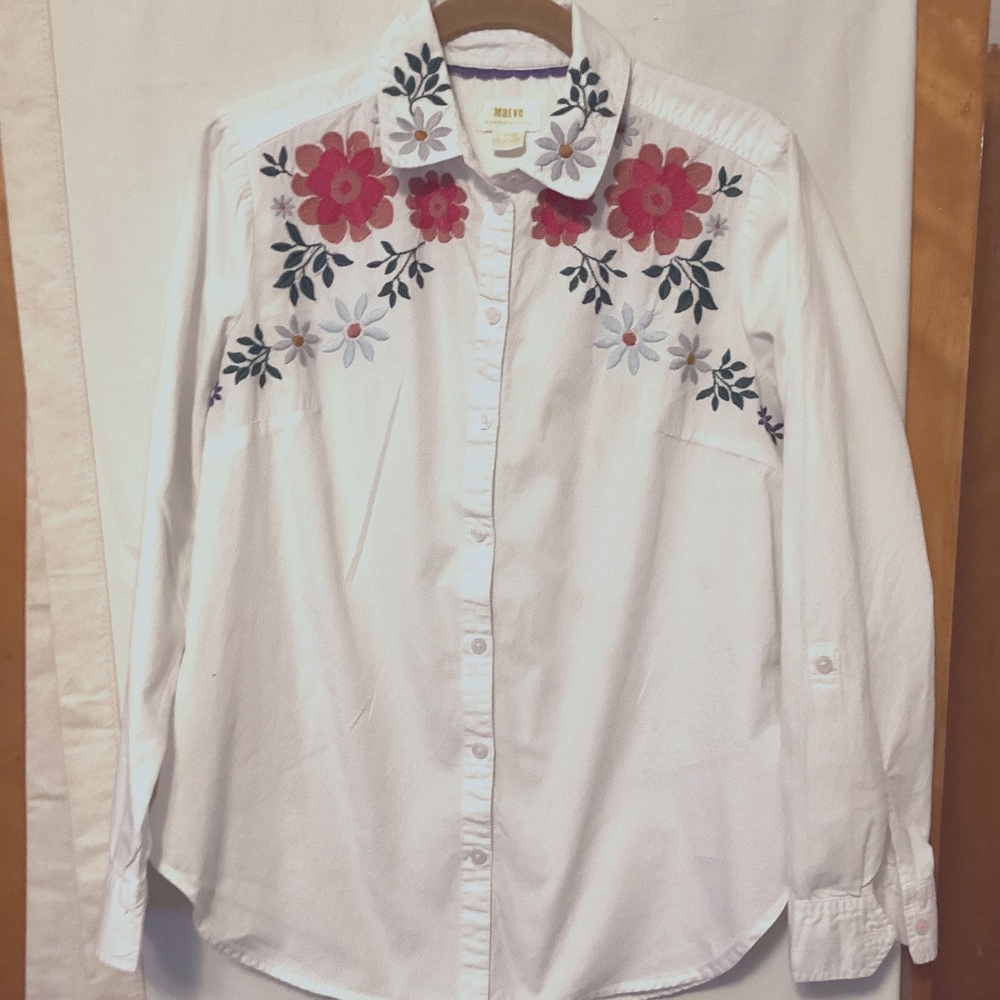 MAEVE any Anthropologie Blouse with Embroidery Sz 8